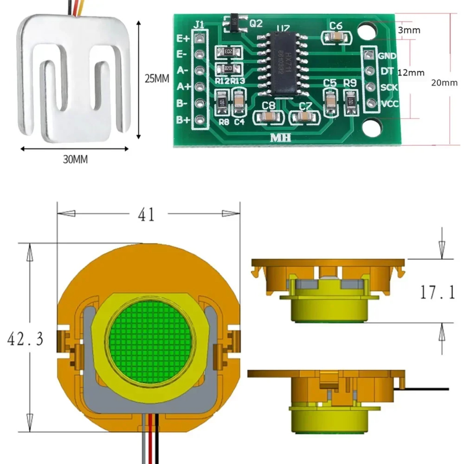 Sensor Kit Arduino - Sensor de Peso DIYmall de 50KG