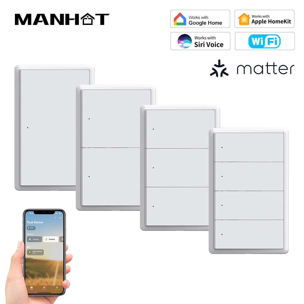 Smart Light Switch Wifi - Interruptor Inteligente WiFi MANHOT Homekit, Sin