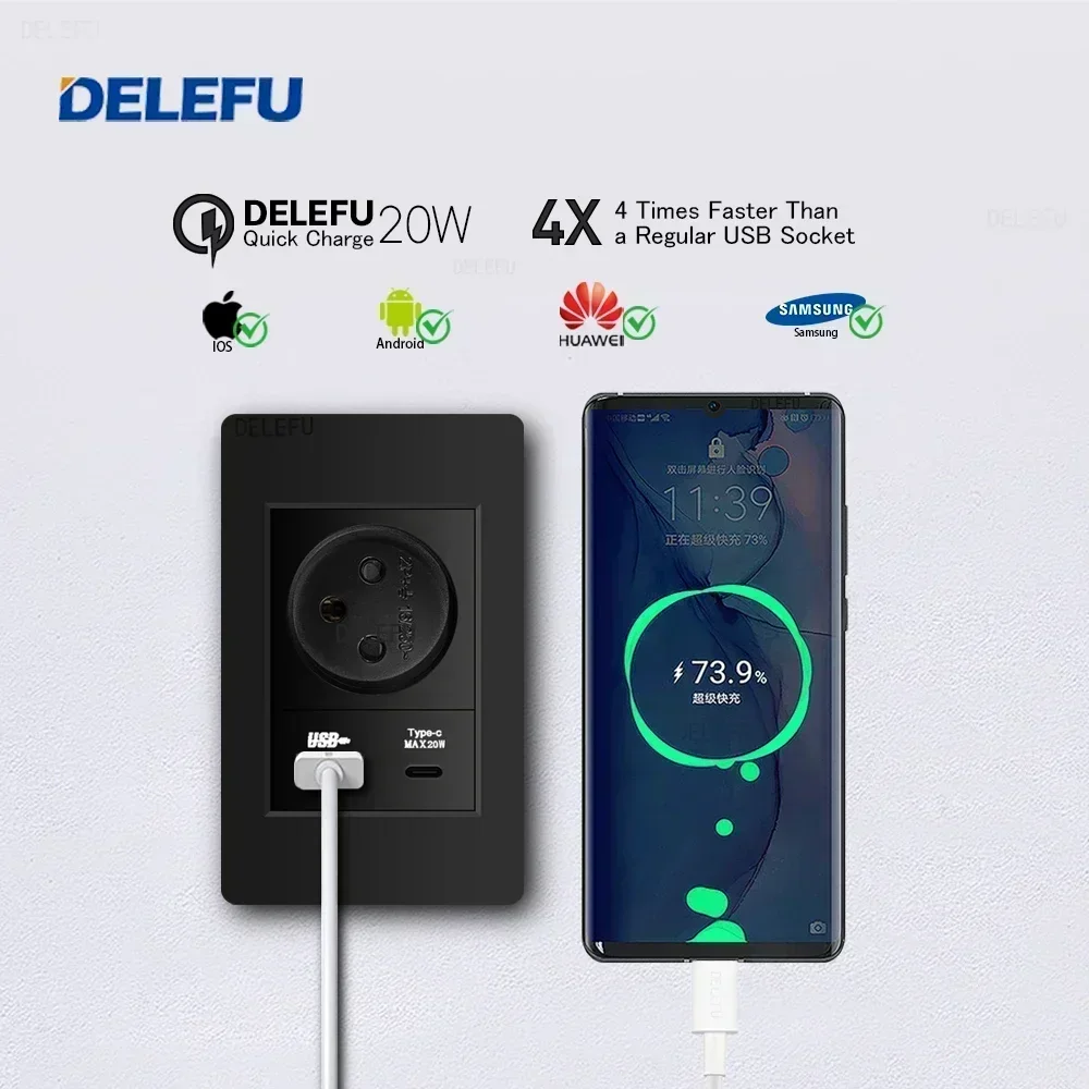 DELEFU negro retardante PC Isr - Smart Light Switch Wifi reseña y precio