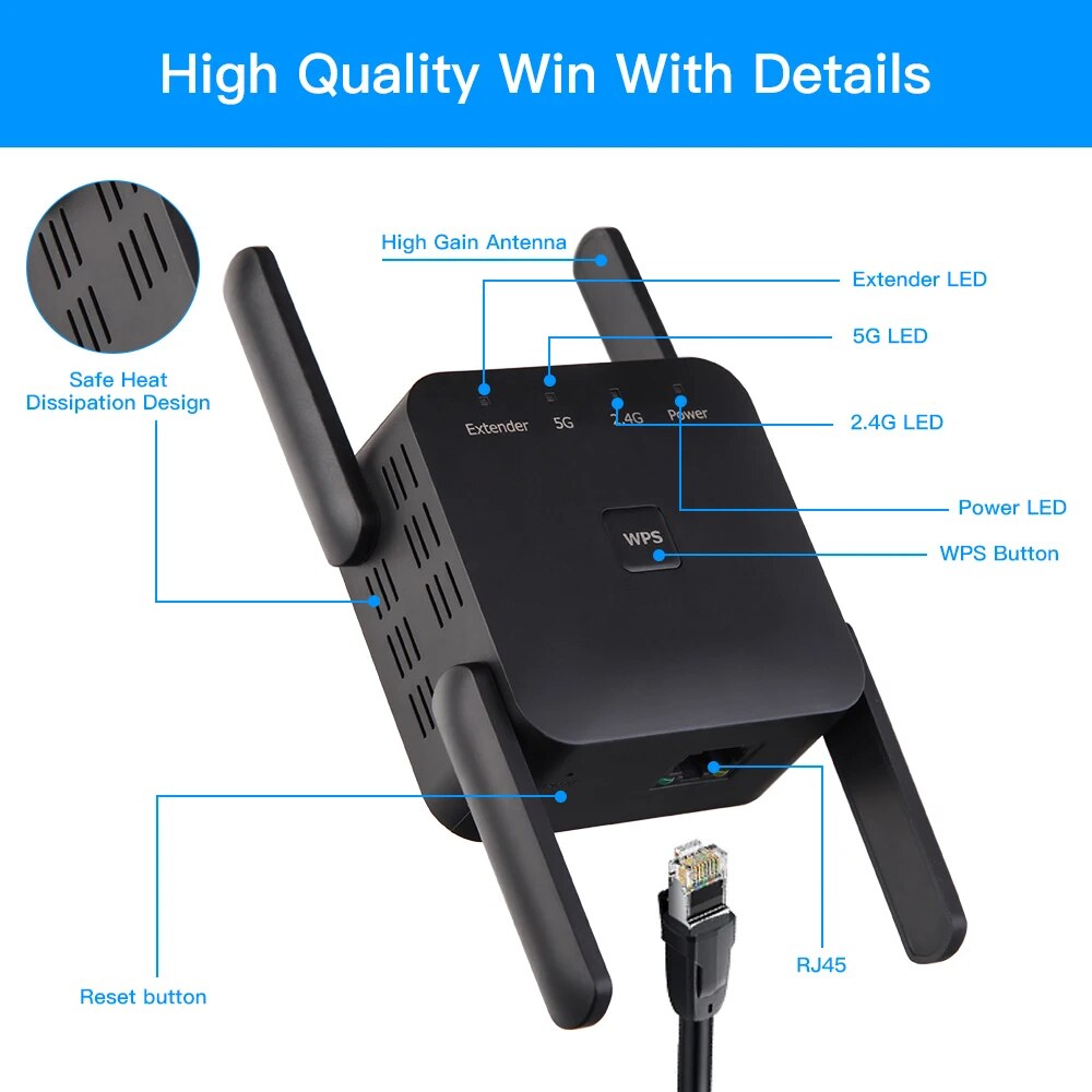 Repetidor WiFi 1200Mbps 2,4 GH - Wifi Smart Plug reseña y precio