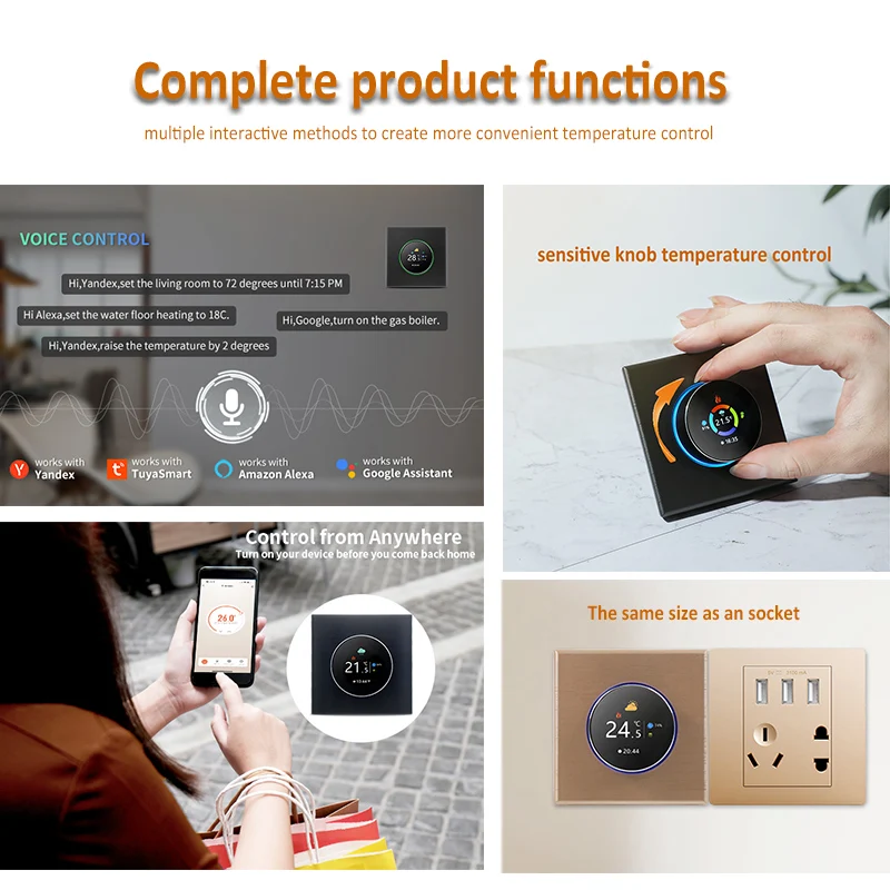 Termostato de perilla Tuya en  - Wifi Thermostat reseña y precio