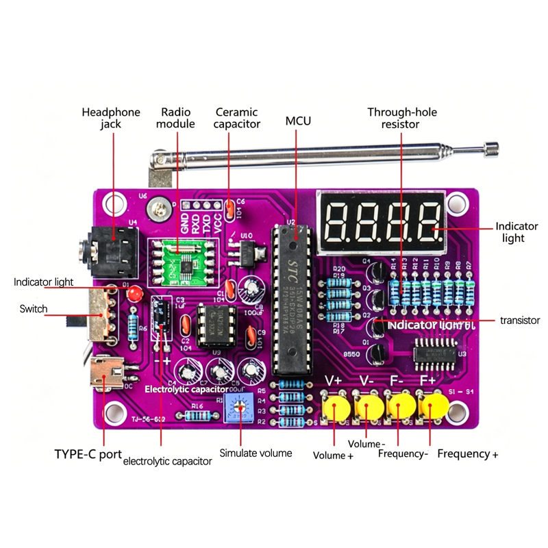 Kit Electrónico de Radio FM DI - Electronics Project Kit reseña y precio